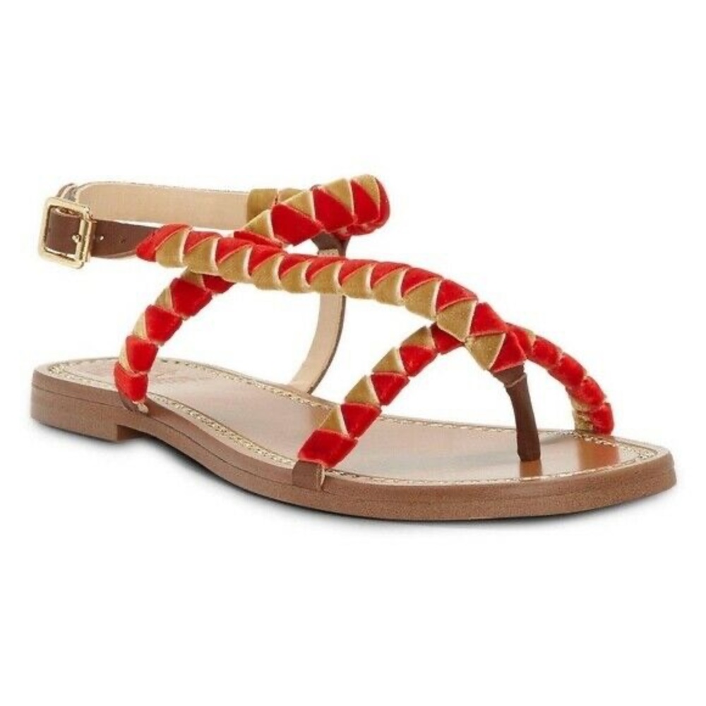 VINCE CAMUTO Red and Gold Braided Sandals
